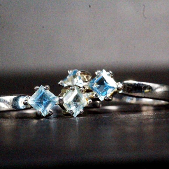 Contemporary QVC Sterling Silver Light Blue Topaz Stackable or Friendship Ring - Picture 7 of 7